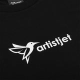 Artisjet Logo Tee Black with side print (stop ignoring your dreams)